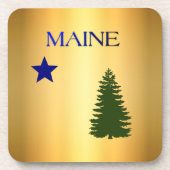Maine-vlag (1901) bier onderzetter (Voorkant)