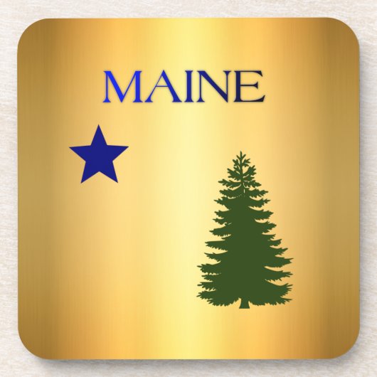Maine-vlag (1901) bier onderzetter (Voorkant)