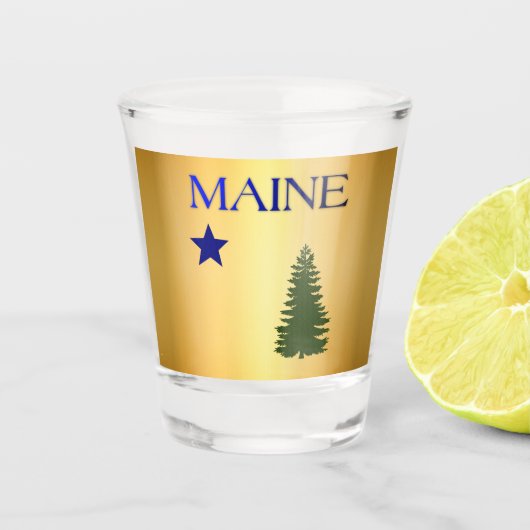 Maine-vlag (1901) shot glas (Voorkant)