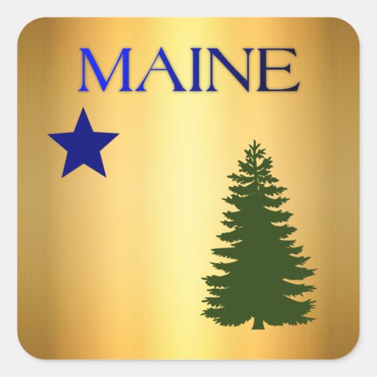 Maine-vlag (1901) vierkante sticker (Voorkant)