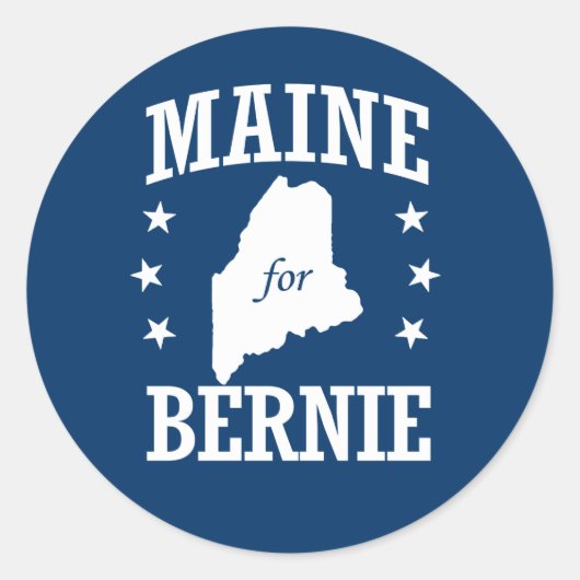 MAINE VOOR BERNIE SANDERS RONDE STICKER (Voorkant)
