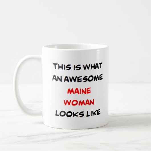 Maine-vrouw, geweldig koffiemok (Links)
