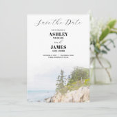 Maine Vuurtoren Acadia Park Save the Date Wedding Kaart (Staand voorkant)