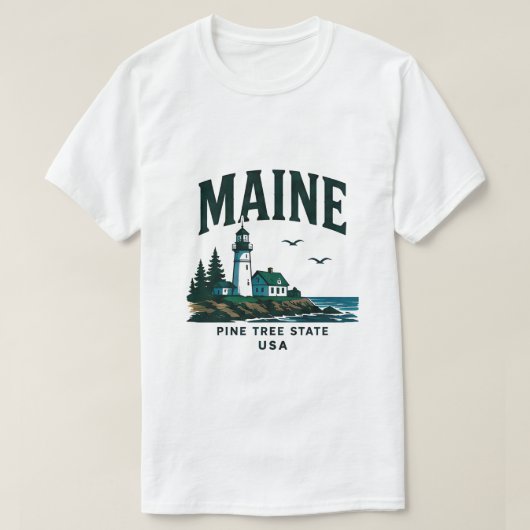 Maine Vuurtoren Avontuur T-shirt (Design voorkant)