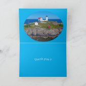 Maine Vuurtoren Dank u Feestdagen Kaart (Binnen)