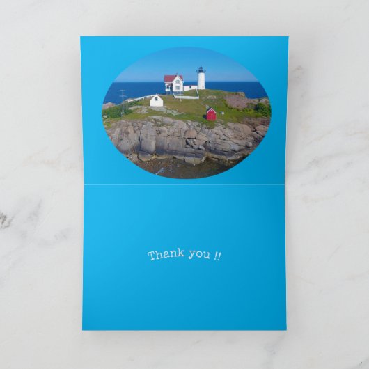 Maine Vuurtoren Dank u Feestdagen Kaart (Binnen)