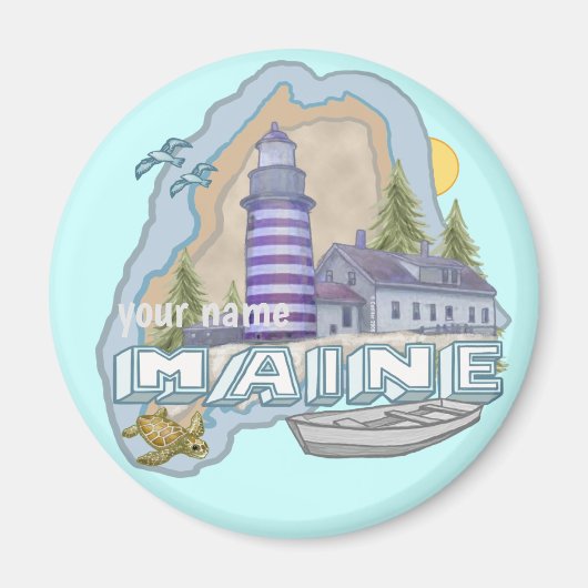 Maine vuurtoren magneet (Voorkant)