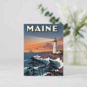 Maine Vuurtoren Reizen Briefkaart (Staand voorkant)