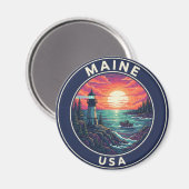 Maine Vuurtoren Reizen Magneet (Voorkant / Achterkant)