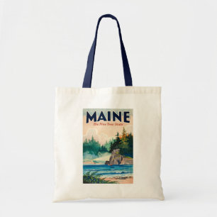 Maine Vuurtoren Schilderachtige Illustratie Reis K Tote Bag