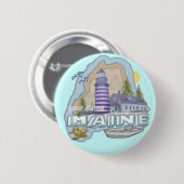 Maine-vuurtoren-speld Ronde Button 5,7 Cm (Voorkant /achterkant)