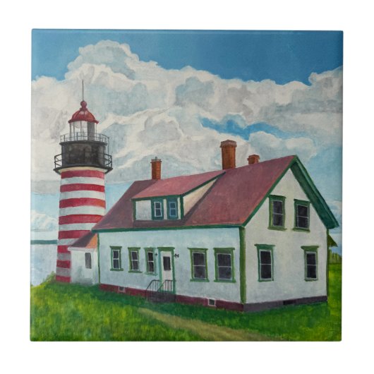Maine Vuurtoren Tegeltje (Voorkant)
