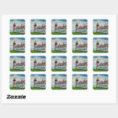 Maine Vuurtoren Vierkante Sticker (Vel)