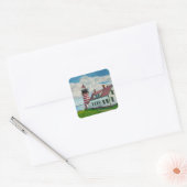 Maine Vuurtoren Vierkante Sticker (Envelop)