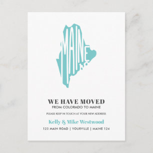 MAINE We hebben het nieuwe adres verplaatst Nieuw  Briefkaart