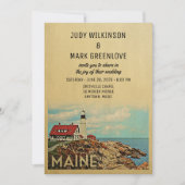 Maine Wedding Invitation Middeleeuwen Kaart (Voorkant)