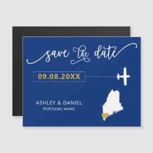 Maine Wedding Save the Date Kaart, Kaart Magnetische Uitnodiging