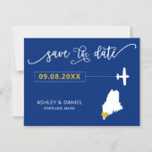 Maine Wedding Save the Date Kaart, Kaart Magnetische Uitnodiging (Voorkant)