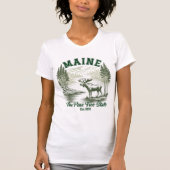 Maine Wilderness Scenic Forest Design T-shirt (Voorkant)