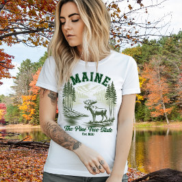Maine Wilderness Scenic Forest Design T-shirt
