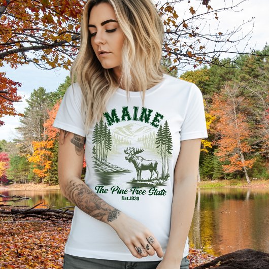 Maine Wilderness Scenic Forest Design T-shirt