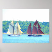Maine windjammers zeilen poster (Voorkant)