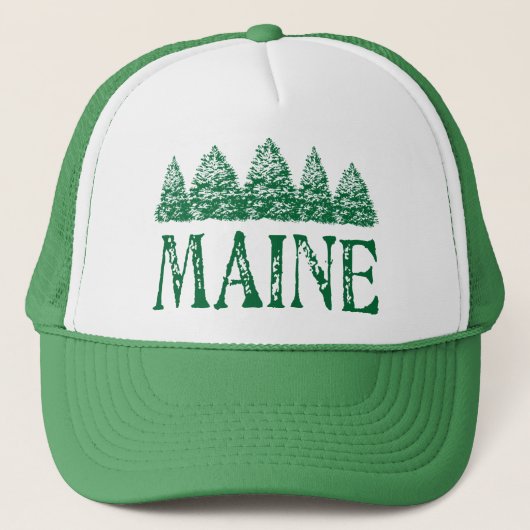 Maine Winter Evergreeens Trucker Pet (Voorkant)