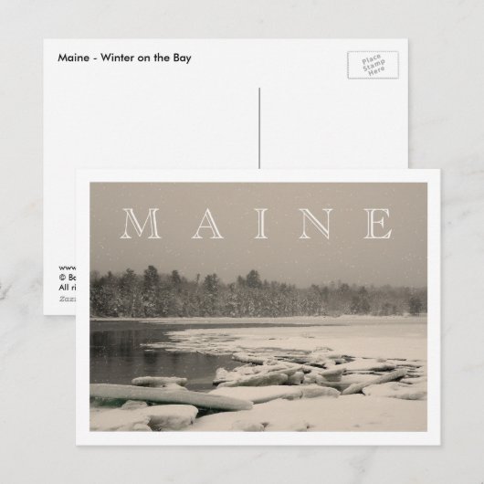 MAINE - Winter op de baai Briefkaart (Voorkant / Achterkant)