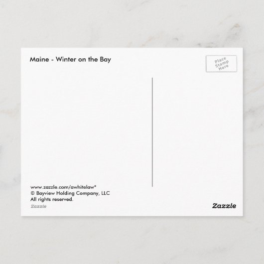 MAINE - Winter op de baai Briefkaart (Achterkant)