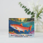 *~* Maine Zalm Vis Zwemmen Mooie Art AP49 Feestdagenkaart (Staand voorkant)