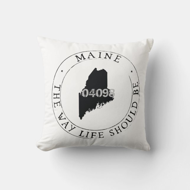 Maine Zip Code State Pillow op de manier waarop he Kussen (Voorkant)