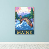 MaineAngler Fisherman Scene Canvas Afdruk (Insitu (Houten vloer))