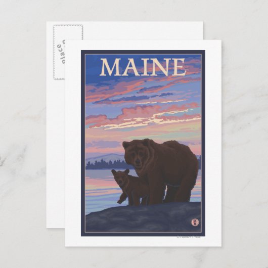 MaineBear en Cub Briefkaart (Voorkant / Achterkant)