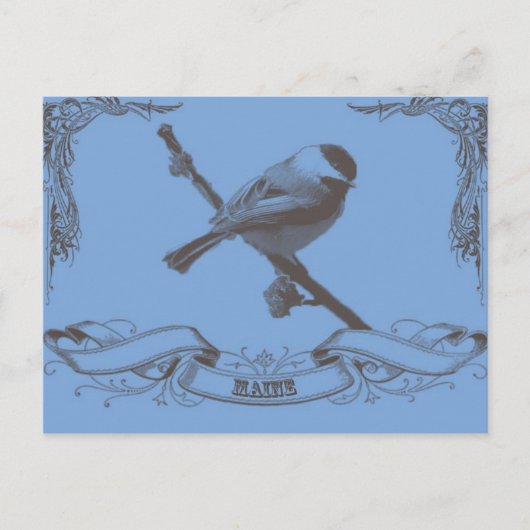 mainechickadee briefkaart (Voorkant)