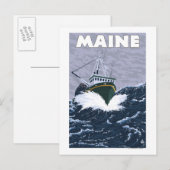MaineCrab Vist Boat Scene Briefkaart (Voorkant / Achterkant)