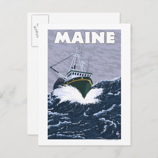 MaineCrab Vist Boat Scene Briefkaart (Voorkant / Achterkant)