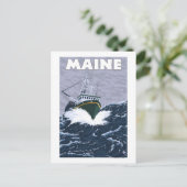 MaineCrab Vist Boat Scene Briefkaart (Staand voorkant)