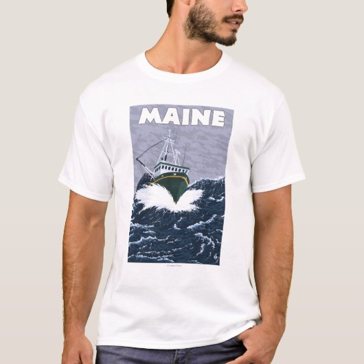 MaineCrab Vist Boat Scene T-shirt (Voorkant)