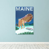 MaineCuttlefish Scene Canvas Afdruk (Insitu (Houten vloer))