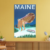 MaineCuttlefish Scene Canvas Afdruk (Insitu (Woonkamer))