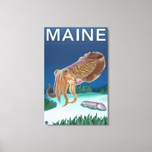 MaineCuttlefish Scene Canvas Afdruk (Voorkant)