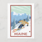 MaineDownhill Skier Scene Briefkaart (Voorkant)