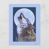 MaineHowling Wolf Briefkaart (Voorkant)