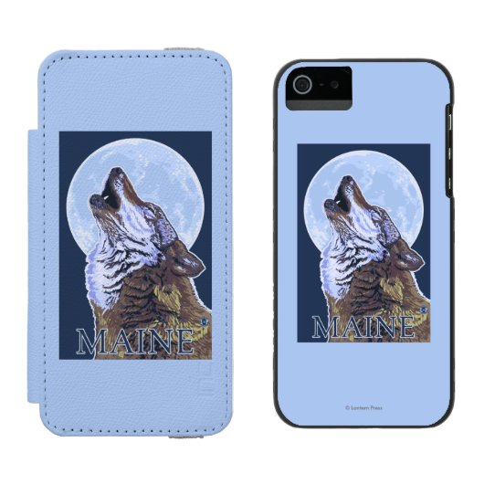 MaineHowling Wolf Incipio iPhone Portemonnee Hoesje (Naast elkaar)