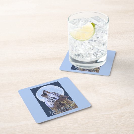 MaineHowling Wolf Kartonnen Onderzetters (Insitu)