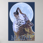 MaineHowling Wolf Poster (Voorkant)