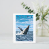 MaineHumpback Whale Scene Briefkaart (Staand voorkant)