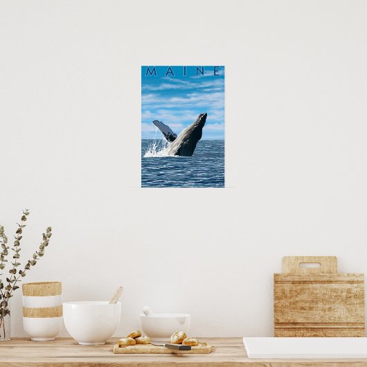 MaineHumpback Whale Scene Poster (Keuken)