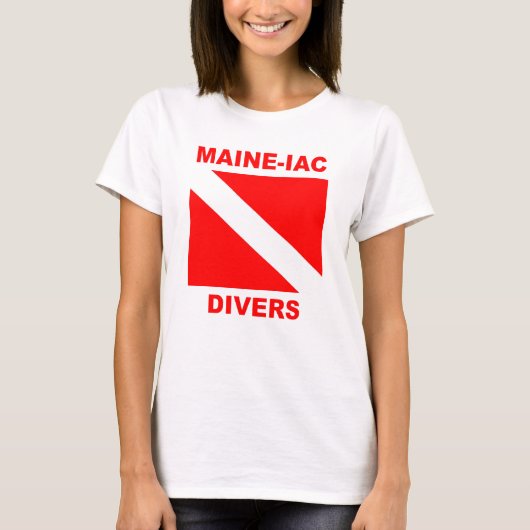 Maineiac Divers Dive Flag Logo Vrouwen Classic T-s T-shirt (Voorkant)