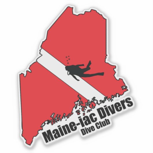 Maineiac DIvers Silhouette Logo Die Cut sticker (Voorkant)